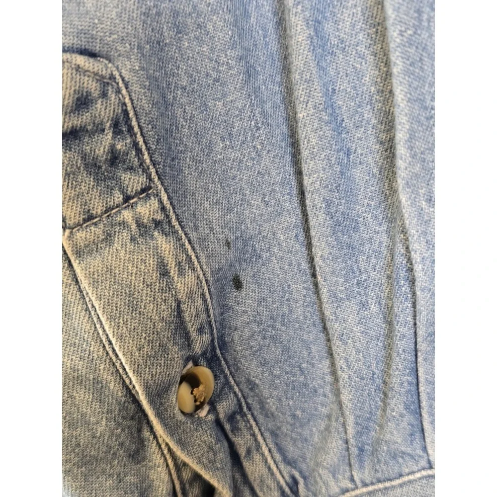 RARE Vtg 90s Pets.com Dog Sock Puppet Promo Denim Shirt Size XL Blue Button Down
